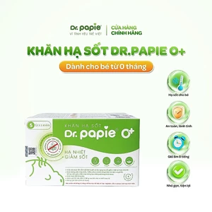 Khăn Hạ Sốt Chiết Xuất Thảo Dược Dân Gian Giảm Sốt Chuẩn Nhi Khoa Ngăn Ngừa Co Giật Dr.Papie 0+ (25 khăn/hộp)