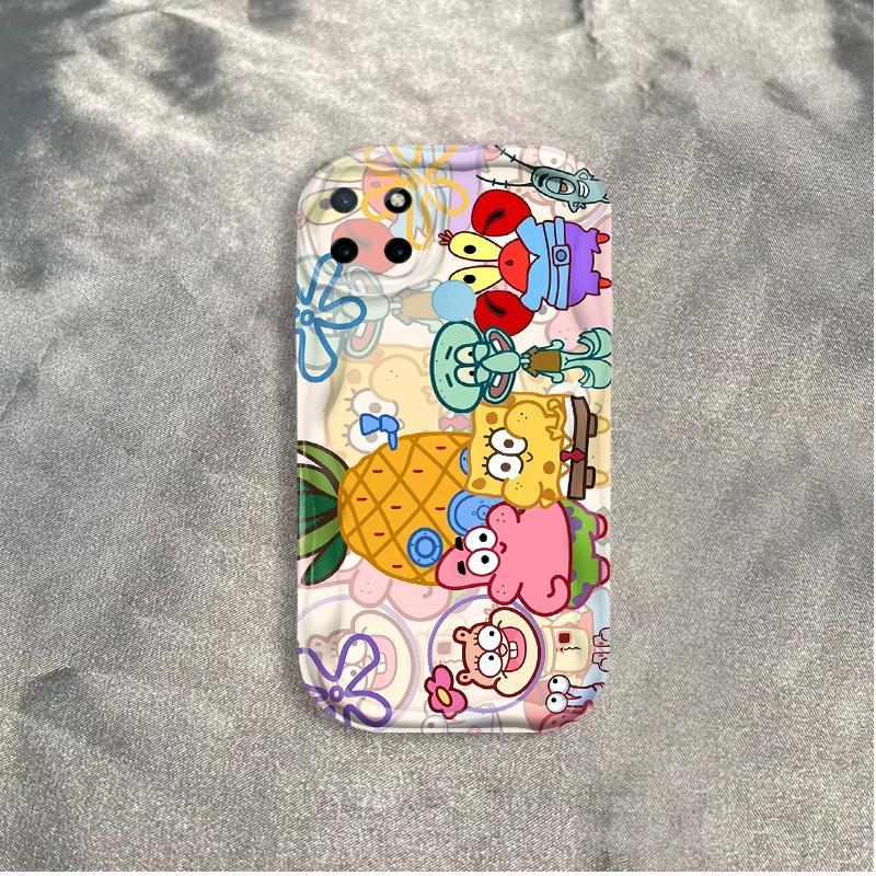 Thích hợp cho Realme C12 C15 C25 C25S C21Y C25Y Narzo 30A Narzo 20 3D Vỏ kem TPU mềm SpongeBob SquarePants Vỏ điện thoại chống sốc