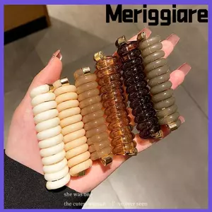 Dây buộc tóc dây điện thoại MERIGGIARE, Dây buộc tóc tự làm đàn hồi, Phụ kiện tóc bằng nhựa 9 màu dễ thương Dây buộc tóc thẳng cho bé gái Phụ nữ