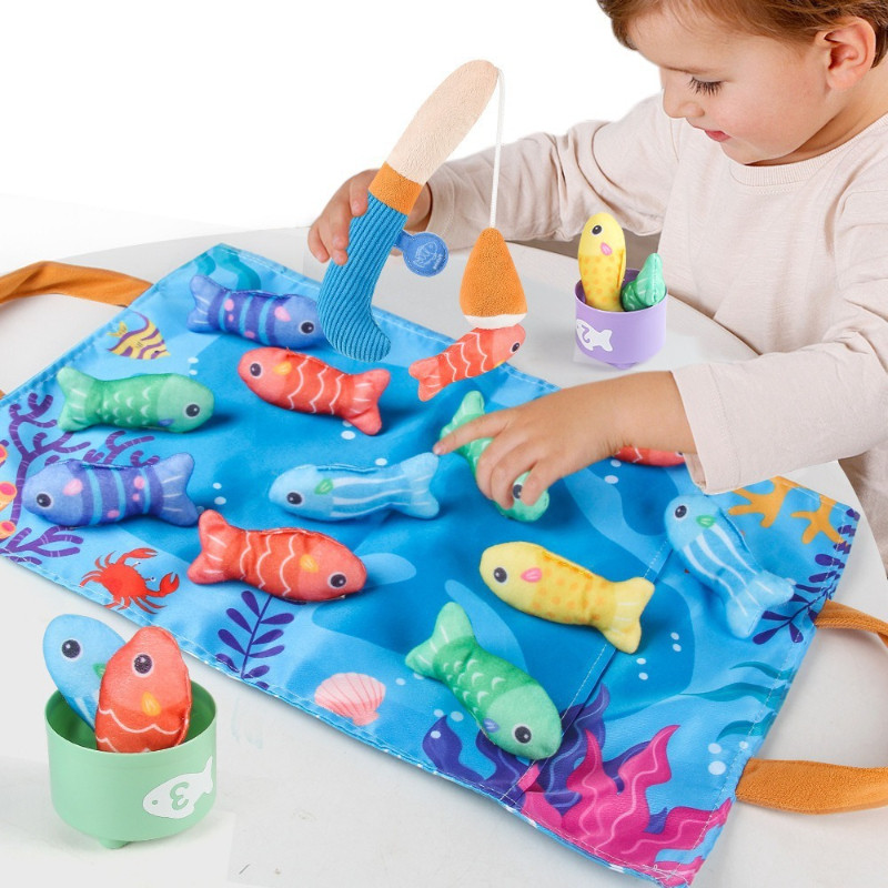 Đồ chơi Montessori,Bộ Câu Cá Trẻ Em Vải Mềm An Toàn,RÈN LUYỆN GIÁC QUAN,Giáo Dục Sớm Cho Trẻ Mới Biết đi