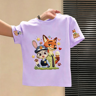 COD✅ (Hồ Chí Minh) Thời Trang Hitty Studio Áo thun ngắn tay co giãn 4 chiều "Zootopia" mới in hình Áo thun nữ hè 2026