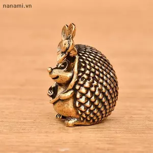 Đồ trang trí bằng đồng thau Các bức tượng nhỏ Nhím đồng cổ điển Trà đồng thau cho thú cưng Máy tính để bàn Trang trí nhỏ Đồ thủ công thu nhỏ [VN]