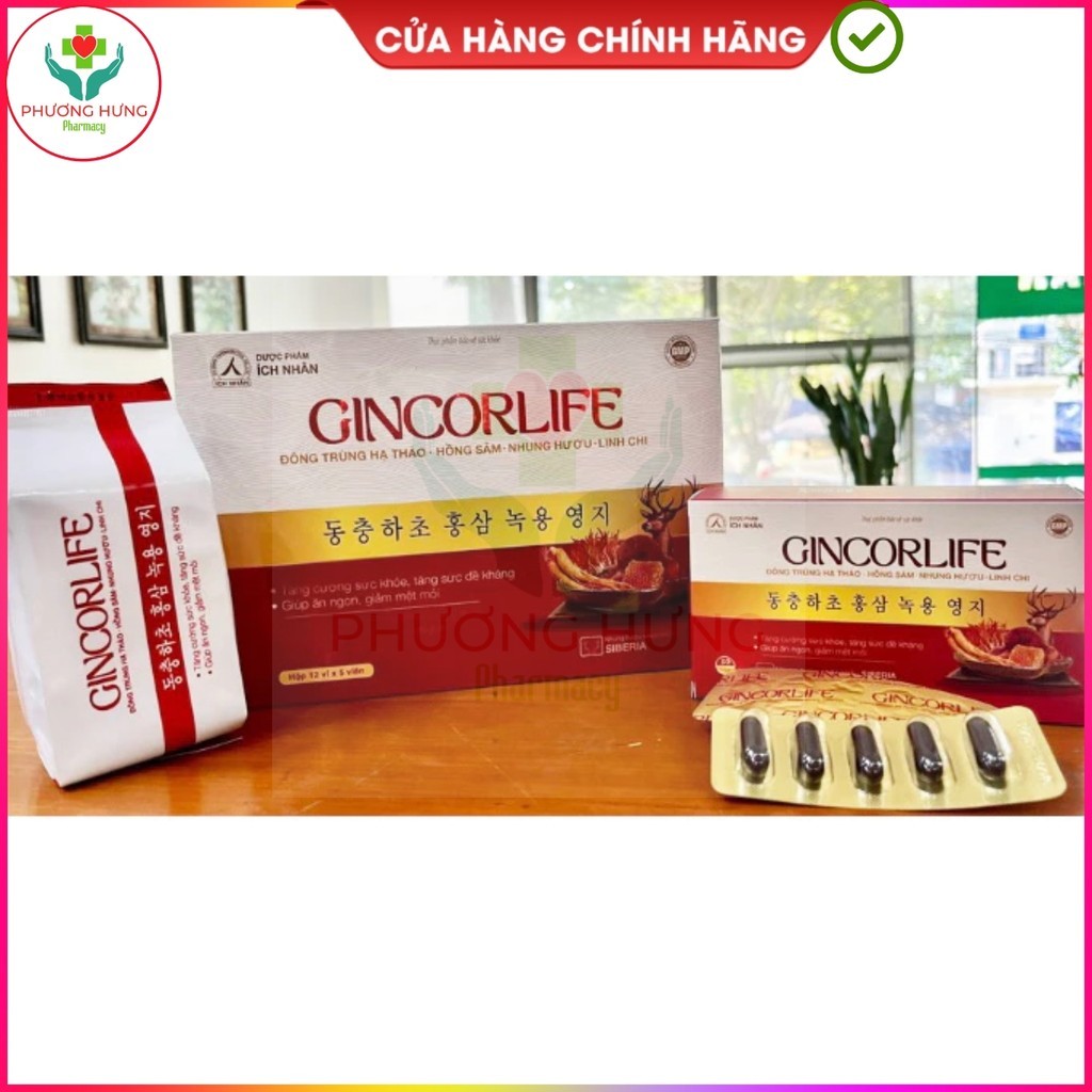 Viên Uống Gincorlife Của Ích Nhân Tăng Cường Sức Khỏe,Đề Kháng,Giúp Ăn Ngon,Giảm Mệt Mỏi-Hộp 60V