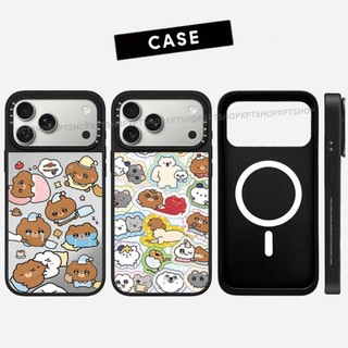 Ốp điện thoại cứng gương gấu hoạt hình từ tính cho iPhone 17 Pro Max 17 Air 16 Plus 15 14 13 12 11 Vỏ chống sốc