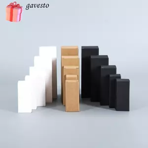 GAVESTO 10 Chiếc Hộp Tông, Giấy Kraft DIY Hộp Giấy Handmade, Đen / Trắng Nhỏ Kích Thước Lớn Bánh Quy Kẹo Hộp Đóng Gói Đồ Dùng Tiệc Sinh Nhật Đám Cưới