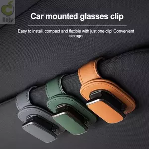 Kẹp kính che nắng ROLY, Kẹp treo kính mắt ô tô chống trầy xước bằng da PU, Kẹp lưu trữ kính râm tự động co giãn đa chức năng Phụ kiện nội thất ô tô