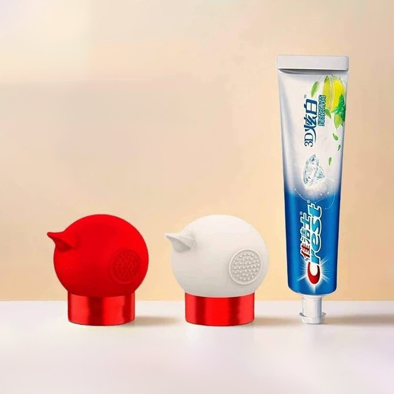 Nắp ép kem đánh răng màu trắng đỏ Máy ép kem đánh răng silicon bền bỉ để sử dụng trong phòng tắm hàng ngày Dễ dàng lắp đặt