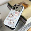 Ốp điện thoại iPhone Alice Bunny nền Argyle màu xanh, chủ đề tiệc trà [1 Ốp điện thoại có thể tháo rời 2 trong 1] Ốp điện thoại có thể tháo rời 2 trong 1 17 / 16 / 15 / 14 / 13 / 12 / 11 Pro Max Plus