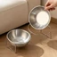Bát đựng thức ăn cho mèo bằng thép không gỉ FUHUIOT, Bát thức ăn cho thú cưng nâng cao dung tích lớn, Hộp đựng thức ăn cho mèo chống rách chống rỉ sét cho chó mèo