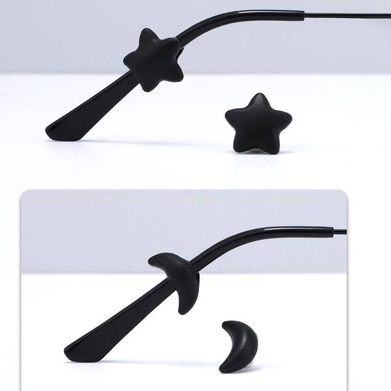 Trong Kho 5 Cặp Silicone Sao Mặt Trăng Chống Trượt Kính Tai Móc Grip Chủ Phụ Kiện Cá Tuyết