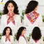 < YEI > Khăn quàng cổ in hoa lụa xếp li hình thoi Retro Ne Khăn trang trí Phụ kiện thời trang mới