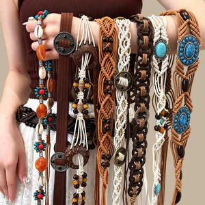 Retro Bohemian Phong Cách Dân Tộc Thắt Lưng Bện Nữ 2026 Phong Cách Mới Dây Thắt Lưng Phụ Kiện