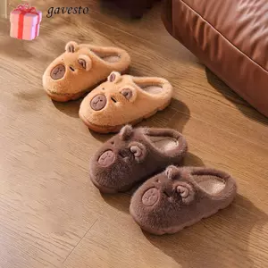 Giày Cotton GAVESTO, Dép Trẻ Em Capybara Ấm Áp, Giày Làm Dày Dễ Thương Mềm Mại Chống Trơn Trượt Mùa Đông