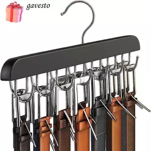 Giá để đồ chống trượt GAVESTO, Giá treo đai móc gia dụng bằng gỗ 14 / 16 / 20, Giá treo thắt lưng tiết kiệm không gian đa chức năng