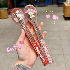 Bộ Đũa Sanrio Muỗng Hoạt Hình Dễ Thương Giá Trị Cao Sinh Viên Trẻ Em Nhân Viên Văn Phòng Mang Ra Chuyên Dụng Di Động Bộ Đồ Ăn 6.1