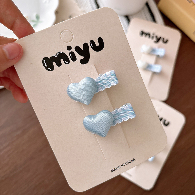 Kẹp tóc trái tim xanh ngọt ngào Cô gái Nổ Clip