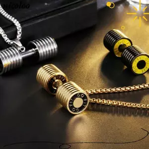 Vòng Cổ Quả Tạ Thể Hình NICOLOO, Phụ Kiện Thể Thao Thời Trang Tập Gym Quả Tạ Barbell Chuỗi, Hợp Kim Hip-Hop Mặt Dây Chuyền Trang Sức Nam Nữ