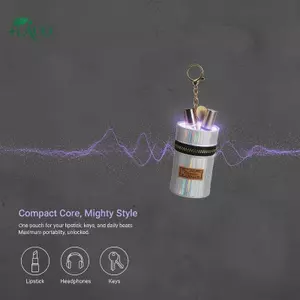 Springevenstar Hợp Thời Trang Hình Trụ Ví Đựng Tiền Xu Có Khăn Móc Khóa Hoàn Hảo Cho Lipsti Và Bảo Quản Tai Nghe Springevenstar