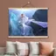 Poster vải chống nước không khung đông lạnh, nghệ thuật treo tường hoạt hình Elsa Disney cho phòng ngủ trẻ em Trang trí nhà