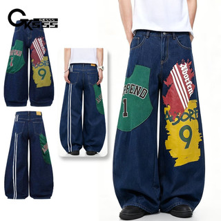 Quần jean nam GKSSS với thương hiệu thời trang đường phố cao cấp Mỹ in hình phong cách trung tính chất lượng cao