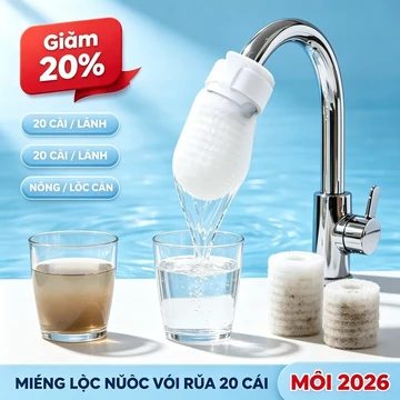 Mới 2026 Miếng Lọc Nước Vòi Rửa Dùng 1 Lần 20 Cái, Vải Không Dệt Lọc Cặn Bẩn Tinh Khiết Nước Máy Giếng Khoan Núi Lạnh Nóng Đều Dùng Được Tiện Lợi Tiết Kiệm