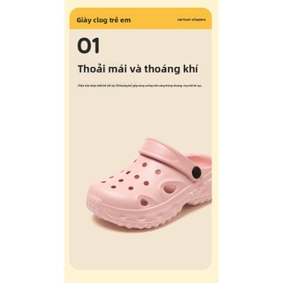 Dép sục  cho bé gái mùa hè - Dép lỗ chống trượt đế mềm nhẹ đi biển đi chơi