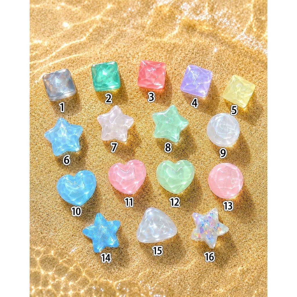 **Set Charm Resin Candy Galaxy ✨ Charm Resin Hình Sao Tim Pastel Trong Suốt Lung Linh Gắn Dép Crocs Phong Cách Fairycore