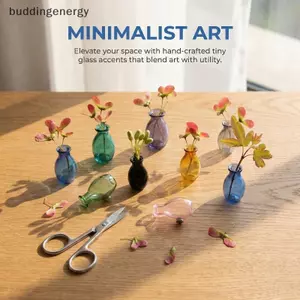 {BUDDI} Bình thủy tinh Mini nam châm tủ lạnh Chậu cây cảnh vi mô 3D độc đáo cho tủ lạnh Văn phòng từ tính Trang trí nhà bếp {buddingenergy}