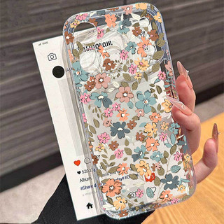 Ốp điện thoại hình hoa nhỏ toàn màn hình cho OPPO Reno 14F 13F 12F 15F 15 13 12 14 Pro Reno14 F 5G TPU trong suốt thời trang sang trọng Bảo vệ ống kính Bumber Vỏ điện thoại bảo vệ toàn diện