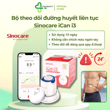 Máy đo đường huyết liên tục Sinocare iCan CGM, kiểm tra 15 ngày không cần chích ngón tay - Tuetue