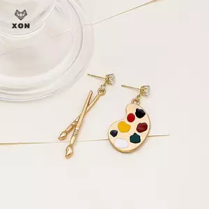 1 Đôi Bàn Chải Vui Nhộn Cá Tính Vẽ Ban Bông Tai Ins Retro Văn Học Tính Khí Bất Đối Xứng Bông Tai Nữ Trang Sức Quà Tặng [Mina]