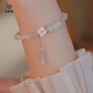 Vòng tay đính cườm bằng tre cổ điển phong cách Trung Quốc dành cho nữ Vòng tay hoa quyến rũ thời trang Phụ kiện trang sức bạn gái Quà tặng [Mina]