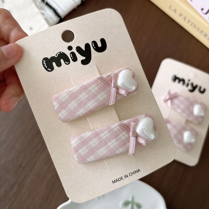 Cô Gái Ngọt Ngào Nổ Kẹp Tóc Nơ Màu Hồng