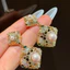 Bông tai hoa sang trọng nhẹ mới thanh lịch Zircon dài
