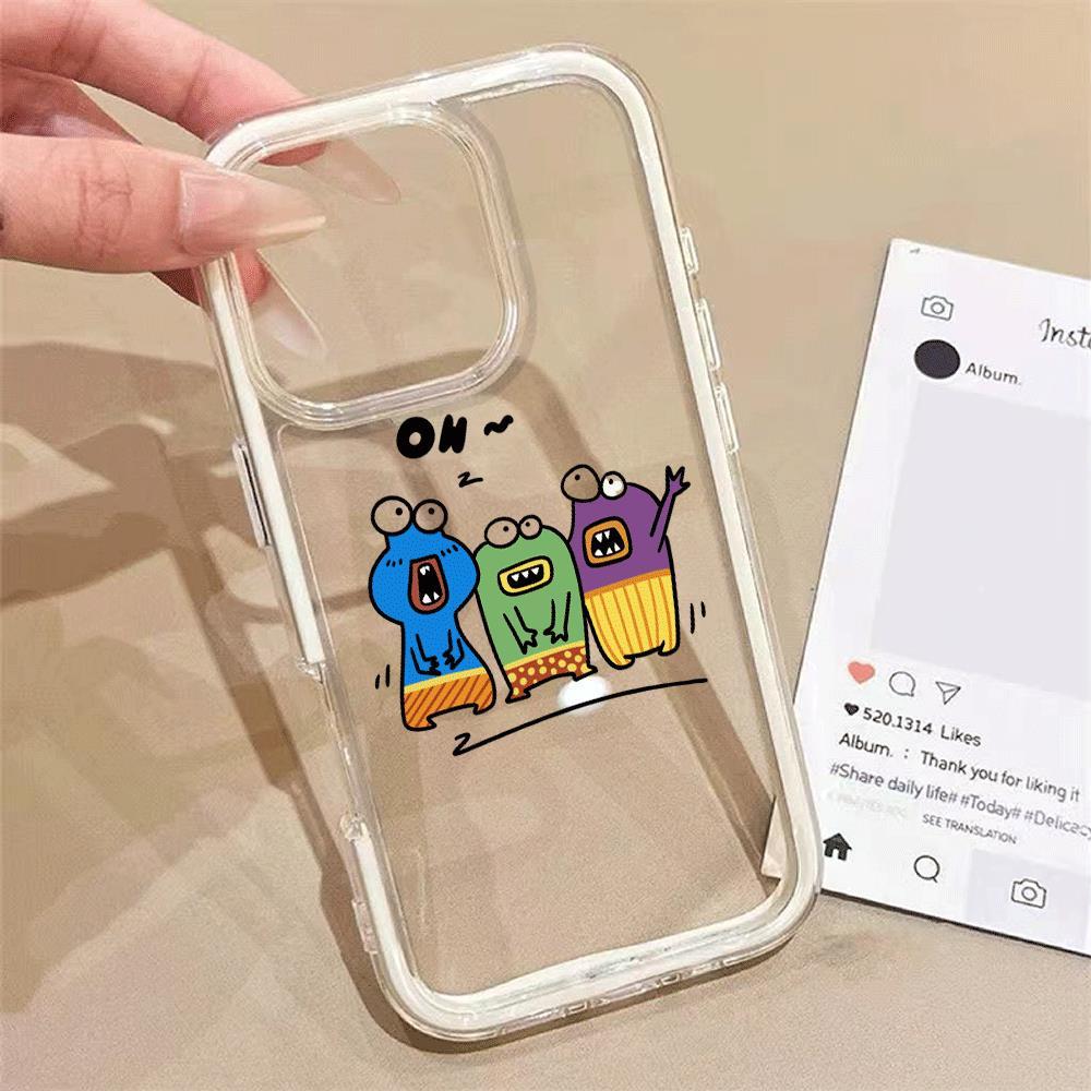Con quái vật nhỏ đầy màu sắc cho trường hợpiPhone17promax161514plus3trong1bezel131211pro