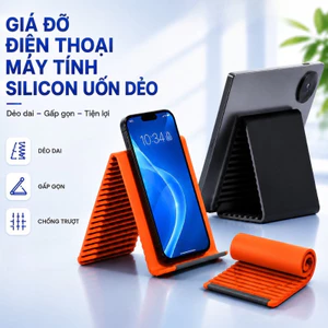 Giá Đỡ Điện Thoại Máy Tính Bảng Silicon Uốn Dẻo GoMarket - Giá Đỡ Gấp Xếp Linh Hoạt Chống Trơn Trượt Đa Năng