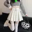 Váy có sẵn Thắt lưng đôi Váy xếp ly nữ phong cách Preppy thon gọn hơn Thiết kế váy ngắn Cảm giác eo cao chữ a S