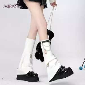AqToCna 1 Cái Nữ Punk Goth Trái Tim Da PU Co Giãn Chân Nhẫn Trang Sức Cơ Thể Trên Chân Co Giãn Cơ Thể Dây Xích Suspender Garters Thắt Lưng AqToCna