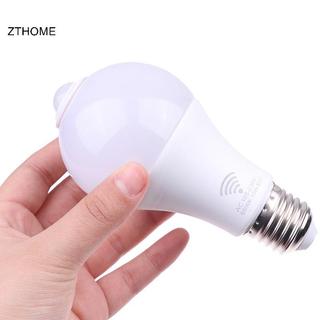 ZTHOME E27 PIR Đèn cảm biến chuyển động Bóng đèn LED có cảm biến chuyển động Máy dò chuyển động Đèn ngủ HOT