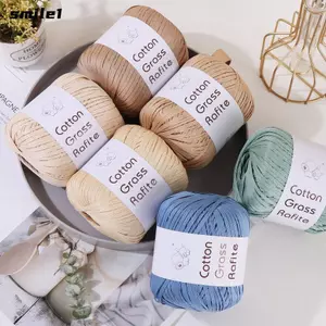 Sợi Rafia SMILE, Sợi rơm Raffia dệt bằng tay, Sợi giấy móc nhiều màu Đan