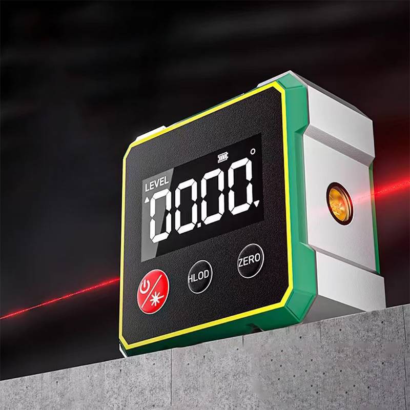 MUQV 360° Công cụ tìm góc kỹ thuật số từ tính với thước đo Laser điện tử Type-C Sạc LCD Dụng cụ đo lường điện tử n