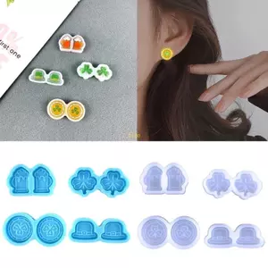 Flgo Clovers Bông Tai Làm Khuôn Silicon 4 Miếng Bộ Đồ Thủ Công