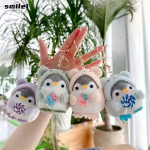 Móc khóa búp bê chim cánh cụt SMILE, Đồ chơi hoạt hình sang trọng Vòng chìa khóa, Sáng tạo dễ thương Búp bê sang trọng Túi đi học Móc khóa nam nữ