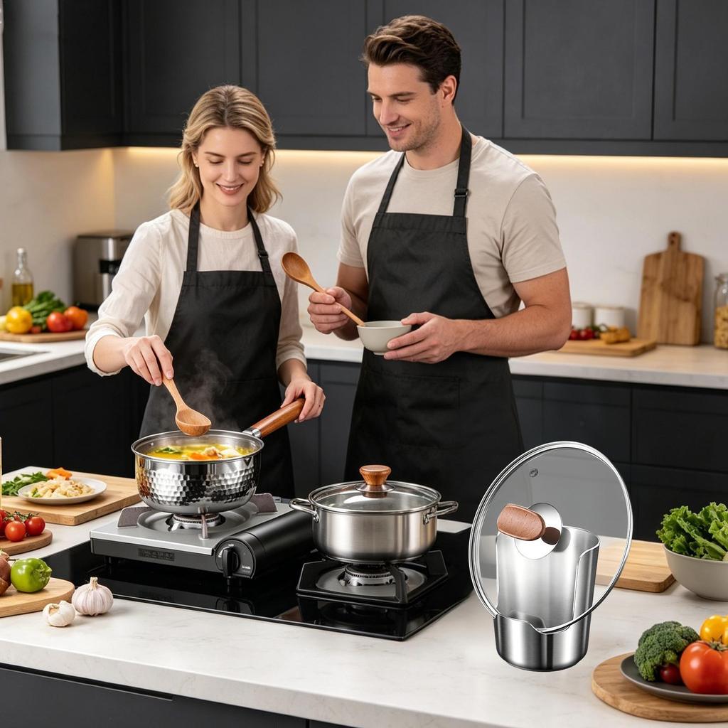 2 trong 1 Thìa Inox Còn Lại Có Nắp Nồi Giá Đỡ Dọc Thìa Còn Lại Cho Quầy Tủ shopidaevn