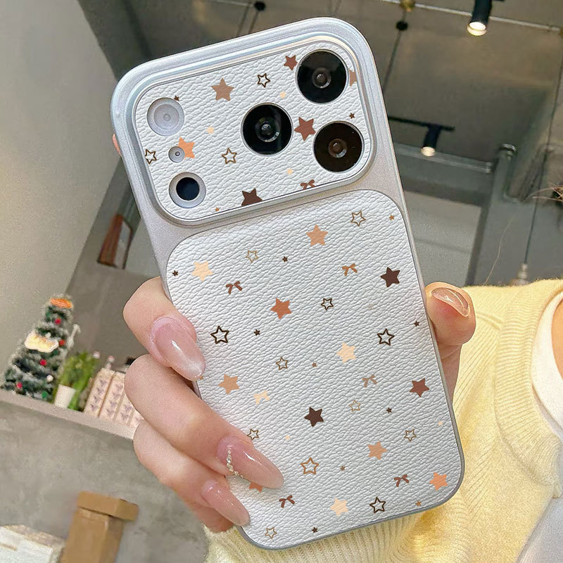Ốp lưng iPhone họa tiết ngôi sao đầy màu sắc Da mềm cao cấp bảo vệ máy ảnh - iPhone11/12/13/14/15/16/17/Plus/Air/Pro/Max