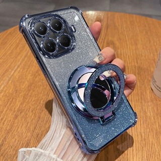 Dành Cho Xiaomi17T Pro Vỏ Cho Xiaomi 17T Pro 17TPro 1 7 17 T Pro Xiaomi17TPro 2026 Giá Đỡ Vòng Giá Đỡ Vỏ Điện Thoại Lá Bling Lấp Lánh Trong Suốt Acrylic Chống Sốc Ốp Lưng