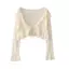 Áo Cardigan chống nắng mỏng bên ngoài dành cho nữ Ren Trumpet Tay ngắn Khăn choàng nhỏ phù hợp với mùa hè Váy đeo chéo siêu cổ tích