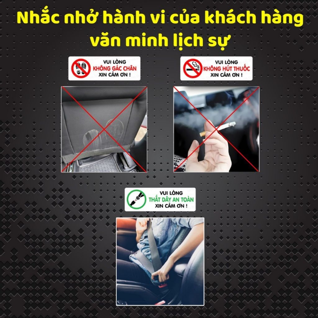 "Decal No Smoking & Seatbelt Reminder cho Xe Hợp Đồng – Mày Mò Store"