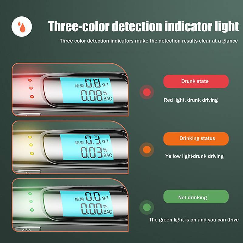 NS Máy kiểm tra cồn không tiếp xúc Độ chính xác cao Máy đo hơi thở Aeter USB Màn hình LCD có thể sạc lại Kỹ thuật số Máy dò cồn di động NS