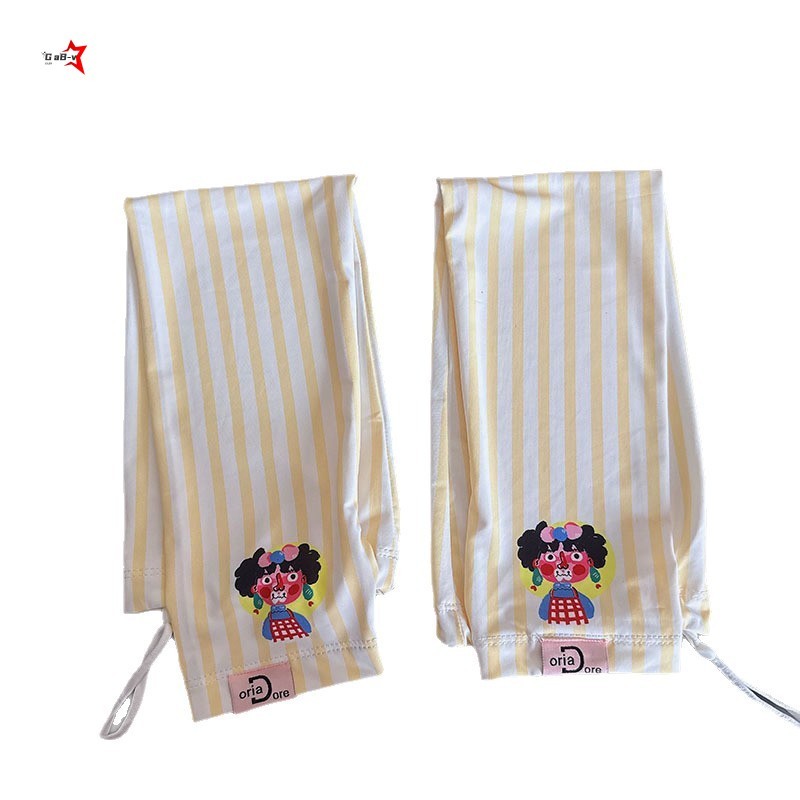 Tay áo lụa băng chống tia cực tím mùa hè dành cho nữ - Thiết kế hoạt hình dễ thương dáng rộng vừa vặn để đi xe đạp ngoài trời